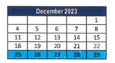 District School Academic Calendar for Palm Elementary School for December 2023