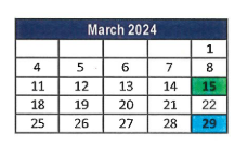 District School Academic Calendar for Palm Elementary School for March 2024