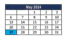 District School Academic Calendar for Palm Elementary School for May 2024