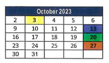 District School Academic Calendar for Palm Elementary School for October 2023