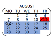 District School Academic Calendar for View Park Continuation for August 2023
