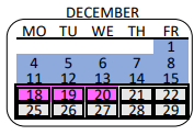 District School Academic Calendar for Elizabeth Learning Center for December 2023