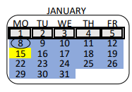 District School Academic Calendar for Urban Academy Charter High for January 2024