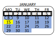 District School Academic Calendar for Westside Leadership Magnet for January 2024