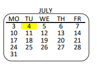 District School Academic Calendar for Palisades Charter High for July 2023