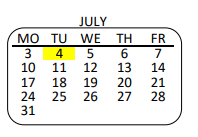 District School Academic Calendar for Sunland Elementary for July 2023