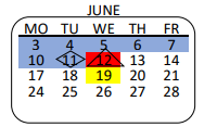 District School Academic Calendar for College Ready Charter Middle #2 for June 2024