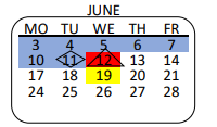 District School Academic Calendar for View Park Continuation for June 2024