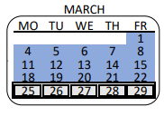 District School Academic Calendar for Clover Avenue Elementary for March 2024