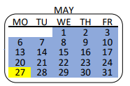 District School Academic Calendar for View Park Continuation for May 2024