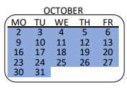 District School Academic Calendar for Jefferson New Elementary #7 for October 2023