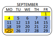 District School Academic Calendar for Monlux Elementary for September 2023