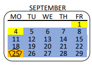 District School Academic Calendar for Widney High School for September 2023