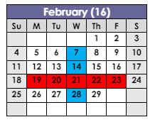 District School Academic Calendar for Classical High for February 2024
