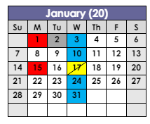 District School Academic Calendar for Classical High for January 2024