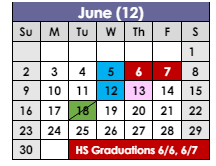 District School Academic Calendar for Classical High for June 2024