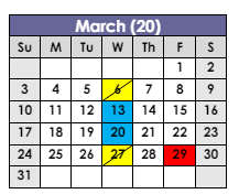 District School Academic Calendar for Classical High for March 2024
