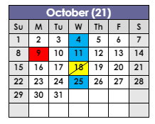 District School Academic Calendar for Classical High for October 2023