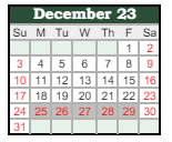 District School Academic Calendar for Smith Valley Elementary School for December 2023