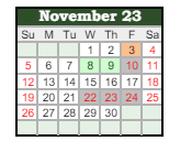 District School Academic Calendar for Smith Valley Elementary School for November 2023