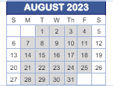 District School Academic Calendar for West Newton Elementary School for August 2023