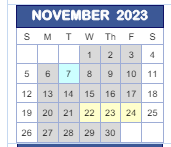 District School Academic Calendar for West Newton Elementary School for November 2023
