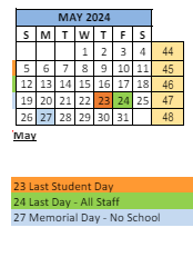 District School Academic Calendar for Crestview Elementary School for May 2024