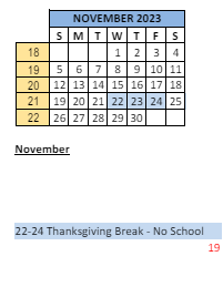 District School Academic Calendar for Crestview Elementary School for November 2023