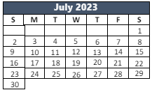 District School Academic Calendar for Paragon Elementary School for July 2023