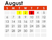 District School Academic Calendar for Deer Run Elementary for August 2023