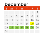 District School Academic Calendar for Deer Run Elementary for December 2023