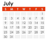 District School Academic Calendar for Deer Run Elementary for July 2023