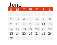 District School Academic Calendar for Deer Run Elementary for June 2024