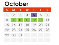 District School Academic Calendar for Deer Run Elementary for October 2023