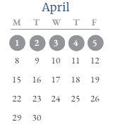 District School Academic Calendar for Sharp Creek Elementary School for April 2024