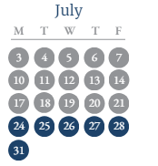 District School Academic Calendar for Sharp Creek Elementary School for July 2023