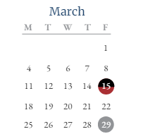 District School Academic Calendar for Sharp Creek Elementary School for March 2024