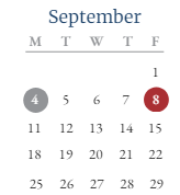 District School Academic Calendar for Sharp Creek Elementary School for September 2023