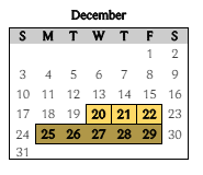 District School Academic Calendar for Brookview Elementary School for December 2023