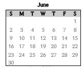 District School Academic Calendar for Brookview Elementary School for June 2024