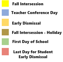 District School Academic Calendar Legend for Brookview Elementary School