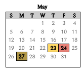 District School Academic Calendar for Brookview Elementary School for May 2024