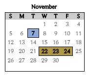 District School Academic Calendar for Brookview Elementary School for November 2023