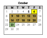 District School Academic Calendar for Brookview Elementary School for October 2023