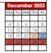 District School Academic Calendar for Crooked Creek Elementary Sch for December 2023