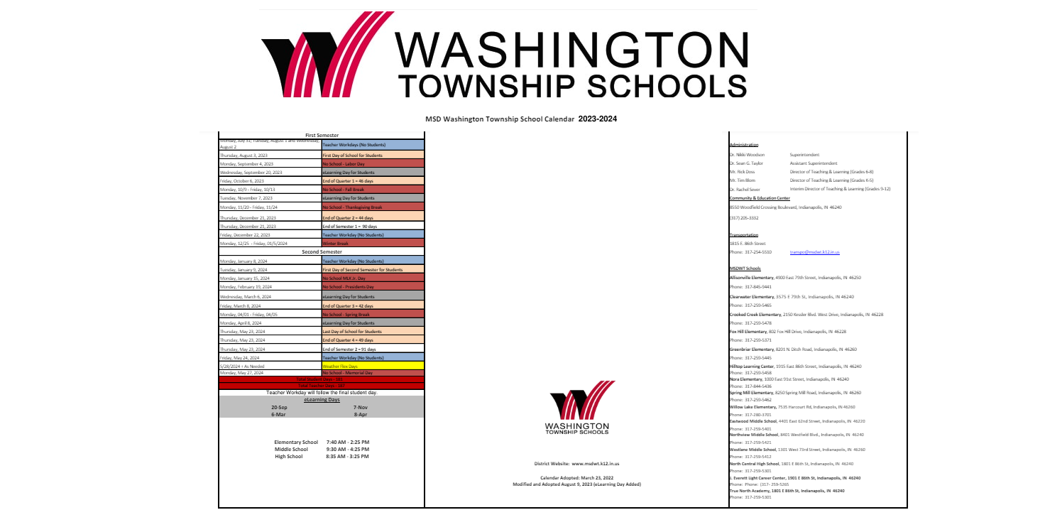 District School Academic Calendar Key for Crooked Creek Elementary Sch
