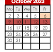 District School Academic Calendar for Crooked Creek Elementary Sch for October 2023
