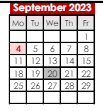 District School Academic Calendar for Crooked Creek Elementary Sch for September 2023