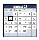 District School Academic Calendar for Pipe Creek Elementary School for August 2023