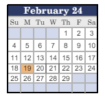 District School Academic Calendar for Pipe Creek Elementary School for February 2024